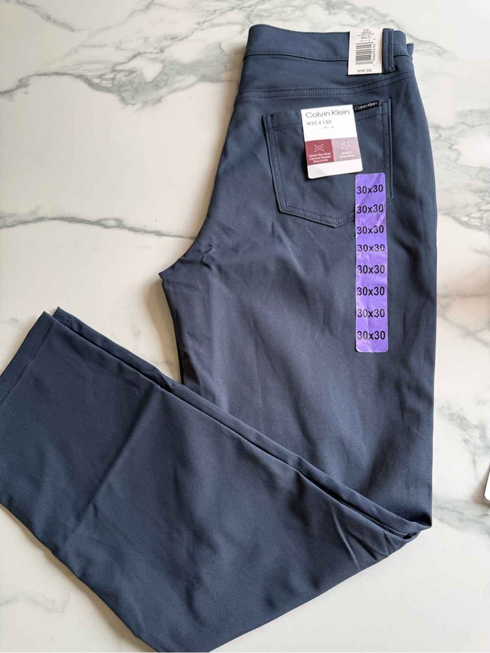 Calvin Klein Men's Slate Blue Stretch Dress Pants